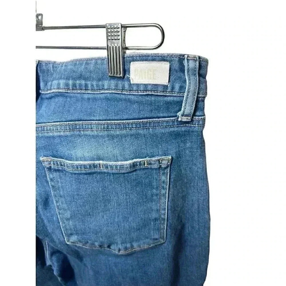Paige Hoxton Slim High Rise Ankle Casanova Distressed Stretch Jeans 32 - Picture 4 of 10